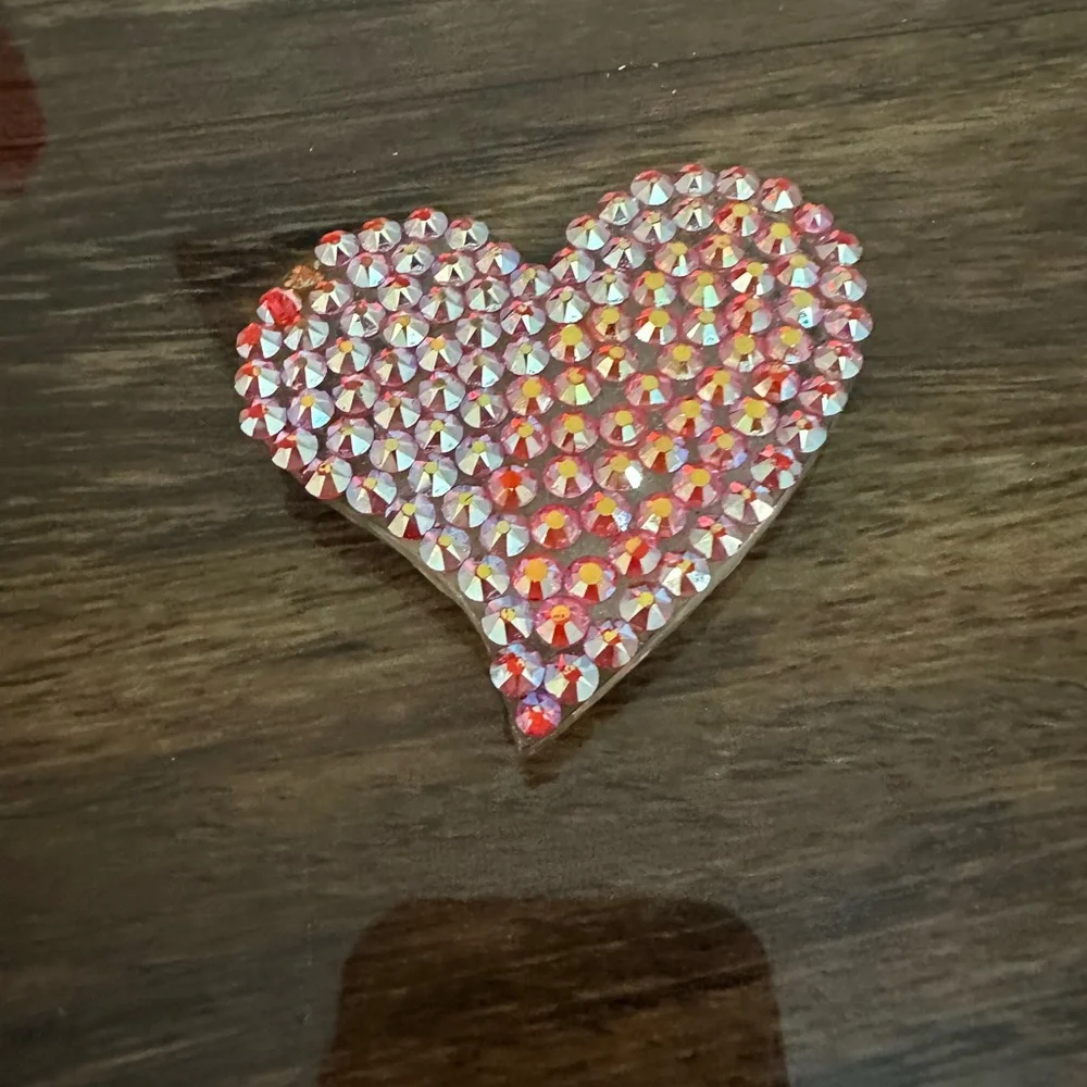 Swarovski Bling Pinky Heart Popsocket Swappable made with Swarovski AB Crystals